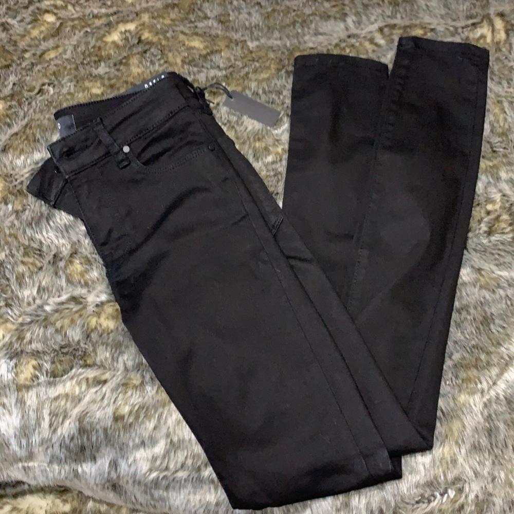 DSTLD Super Black High Rise Skinny Jeans